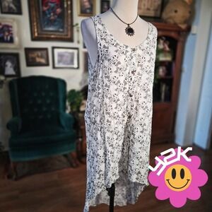 Volcom Dress Vintage Y2K Floral Hi Low Flowy Dress Skater‎ Grunge Sleeveless